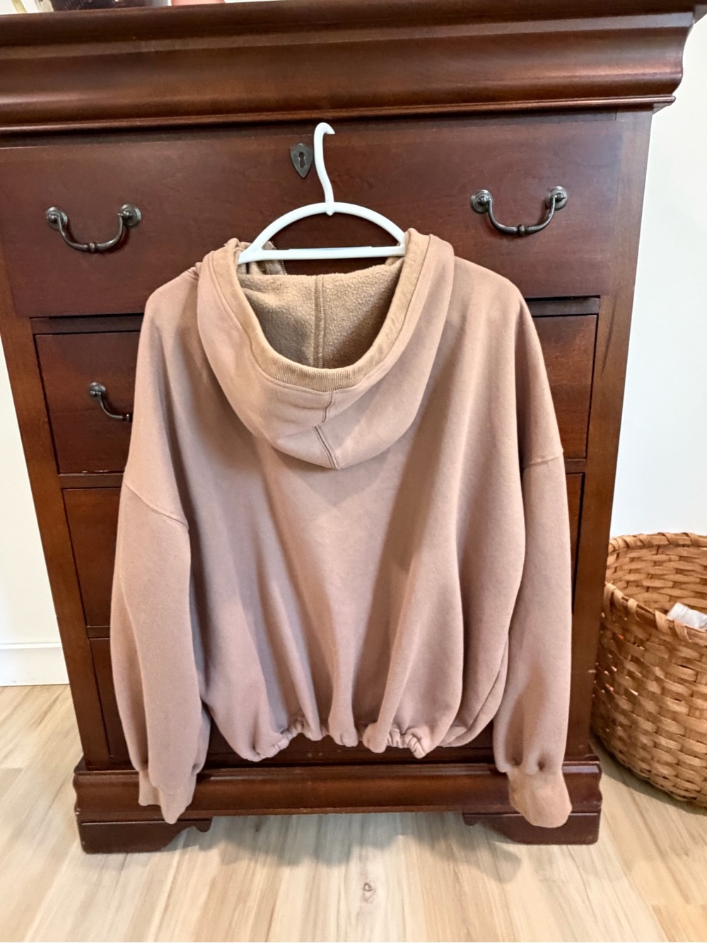 Zip-Neck Hoodie in taupe/Brown - Picture 3 of 5